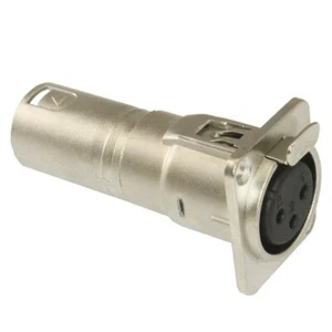 3pin XLR Female to Male audio Pass through feed panel mount connector adapter - Picture 1 of 3