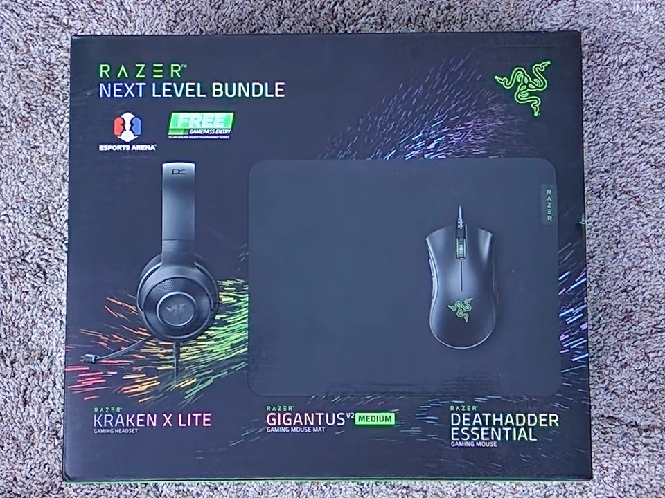 Razer Next Level Bundle - Kraken X Lite Gigantus Gaming Mat & Deathadder Mouse - Image 1 of 4
