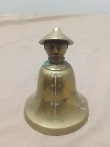 Vintage Figural Emperor Shaped Brass Bell Chinese Man China Asian Oriental - Picture 1 of 9