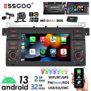 DAB+ 32G Android 13 Carplay GPS Autoradio WIFI BT RDS Für BMW E46 M3 Rover MGZT - Bild 1 von 14