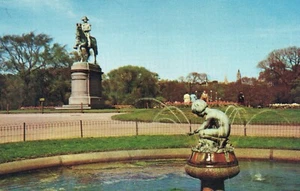 George Washington Statue Boston Massachusetts Postkarte unbesendet - Bild 1 von 2