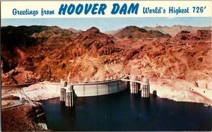 Cartolina saluti dalla diga di Hoover lago Mead Arizona diga più alta del mondo - Foto 1 di 2
