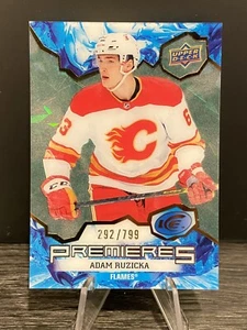 2021-22 UD Ice Green Ice Premieres Rookie Adam Ruzicka /799 Calgary Flames #151 - Picture 1 of 2