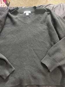 Nine West Women's V-Neck Ribbed Black Sweater Size- Large New - Picture 1 of 6