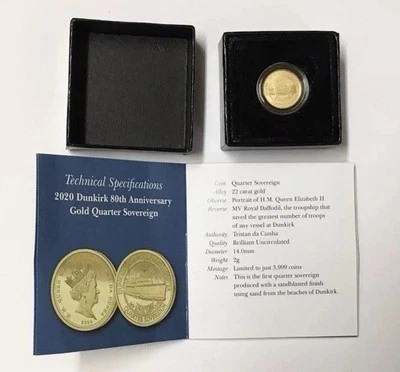 2020 Dunkirk 80th Anniversary 22 Carat Gold 2 Grams only 3999 minted COA - Image 1 of 3
