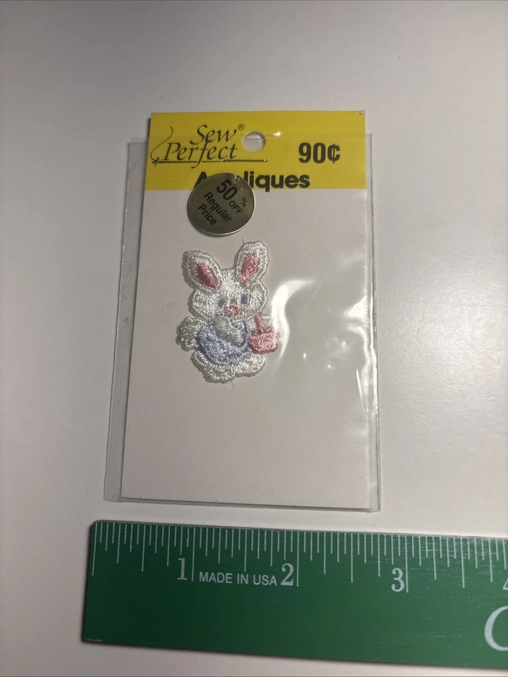 Vintage Bunny Rabbit Embroidered Sew On Patch - Image 1 of 1