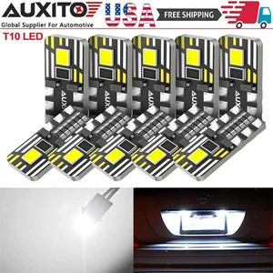 10x AUXITO T10 168 194 2-LED License Plate Light Bulb Interior Bulbs White 6000K - Picture 1 of 11