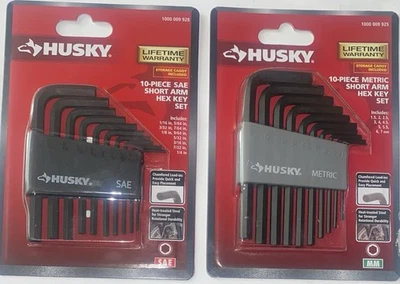 BUNDLED: HUSKY SAE Short Arm Hex Key Set & METRIC Short Arm Hex Key Set (20 pcs) - Image 1 of 4
