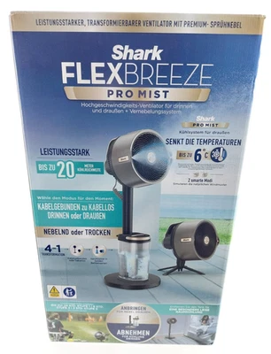 Shark FA300EU FlexBreeze Pro Mist Freistehender Ventilator Sprühnebel #KT9541X- - Bild 1 von 4