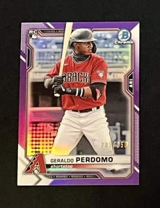 2021 Bowman Cromo Viola Rifrattore #98 Geraldo Perdomo RC #/250 NM-MT - Foto 1 di 3