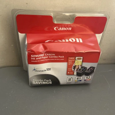 Canon ChromaLife 100 Combo Pack - CL-41 & CL-52 Ink Cartridges + 4x6 Photo Paper - Image 1 of 4