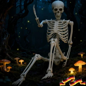 170 CM Halloween Skelett Lebensgroß Beweglich Dekoration Lehrmodell Anatomie DE - Bild 1 von 20