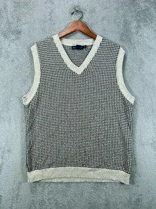 Chaleco Suéter de Golf Vintage Payne Stewart Para Hombres Mediano Bronceado Pata de Gallo Cuello en V Chaleco - Imagen 1 de 12