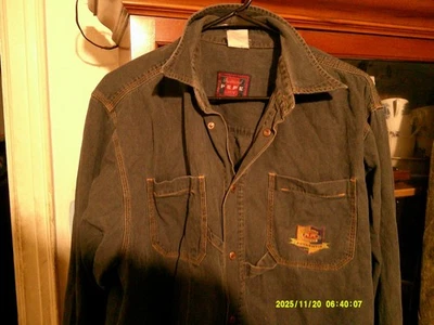 sale Mens Vintage 90s Pepe Jeans black denim western snap shirt XL - Image 1 of 3