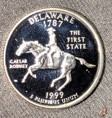 1999-S Delaware Statehood Quarter From Mint Proof Set Free Shipping - Image 1 of 2