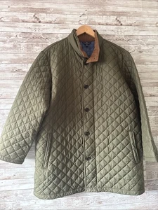 Brooks Brothers Men’s XL Winter Coat Diamond Quilted Jacket Green Casual Parka - Picture 1 of 10