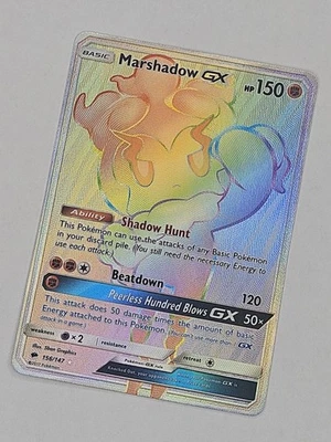 Marshadow GX Secret Rare Holo 156/147 Sm-Burning Shadows LP FREE SHIPPING - Image 1 of 4