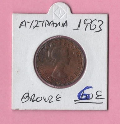 AUSTRALIA HALF PENNY 1963 BRONZE COIN  Lot K365 - Image 1 of 2