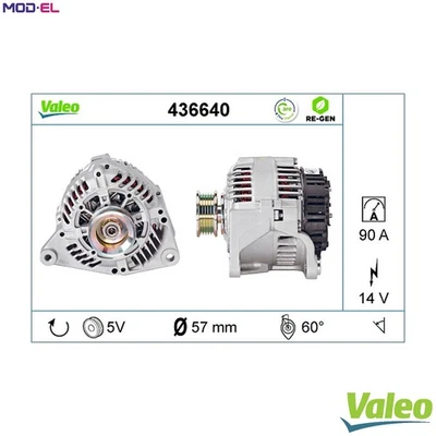 ALTERNATOR 436640 FOR VW AUDI CABRIOLET 100 A4/S4 A6/S6 500 90 80 COUPE 1.8L A4 - Image 1 of 4