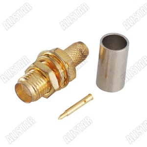 20x RP SMA Female Crimp Attachment for LMR200 Cable RF Connector LMR-200 - Picture 1 of 3