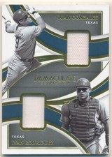 2022 Panini Immaculate Juan Gonzalez/Ivan Rodriguez SN99 Legends Dual Materials