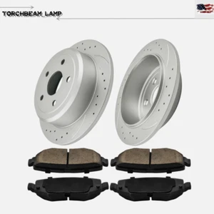 REAR Brake Rotors + Ceramic Brake Pads for 2007 - 2017 Jeep Wrangle WRANGLER JK - Bild 1 von 10