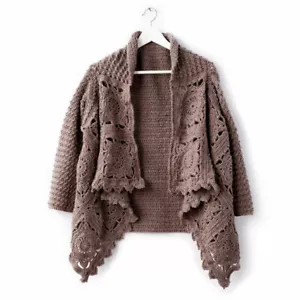 (19) Cárdigan Cascada Cuadrado Abuela Patrón Crochet Damas 6 Tallas XS - 5XL - Imagen 1 de 3