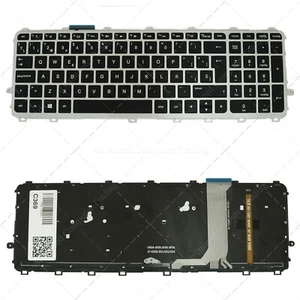 Spanish Keyboard for HP Envy 15-j128eg 15-j152er | Backlight | Silver Frame - Imagen 1 de 5