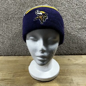 Team Apparel NFL Minnesota Vikings Cap Mens Purple Yellow Knit Winter Beanie Hat - Picture 1 of 8