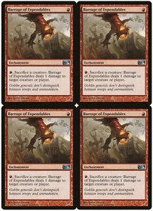MTG Barrage of Expendables x4 Magic 2014 M14 Uncommon NM/LP Playset - Picture 1 of 1