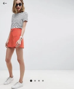 Brand New With Tags Asos Linen Coral Shorts In Size 6. - Picture 1 of 5