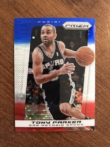 Tony Parker 2013-14 Prizm Red White Blue Pulsar #18 San Antonio Spurs