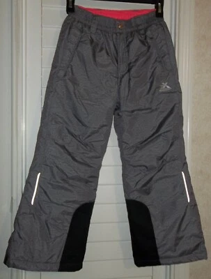 Pantalones de nieve ZeroXposur para niñas jóvenes talla 7/8 plateados/rosa invierno esquí para nieve Foto 1 de 4
