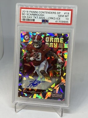BO SCARBROUGH 2018 CONTENDERS GAME DAY CRACKED ICE AUTO RC  /23 PSA 10 POP 2 - Image 1 of 4