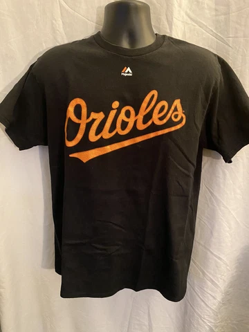 ORIOLES MACHADO Jersey T Shirt Large Black. Single Stitch Majestic Brand Shirt Cover