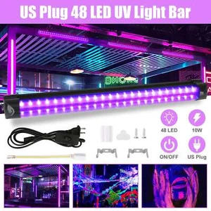 48 LED UV Black Light Bar Fixtures Ultraviolet Blacklight Lamp Strip Party Club - Picture 1 of 12