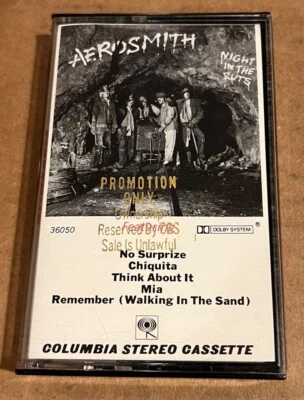 Aerosmith - Night in the Ruts RARE original promo issue cassette tape - Image 1 of 2