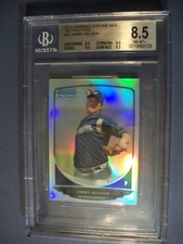 JIMMY NELSON 2013 Bowman Chrome Mini Refractor #25 BGS NM-MT+ 8.5 Brewers /125