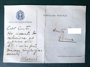 Reale Accademia d'Italia autografo Presidente Guglielmo Marconi inventore radio - Foto 1 di 2