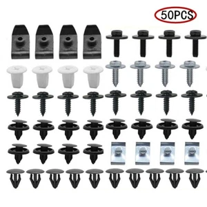 50Pcs Clips Door Bumper Panel Fastener Screw Rivets Push Pin Retainer For Toyota - Foto 1 di 12