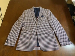 2024 BEN SHERMAN Multicolor Plaid Sport Coat Suit Blazer 40R Cotton - Picture 1 of 5