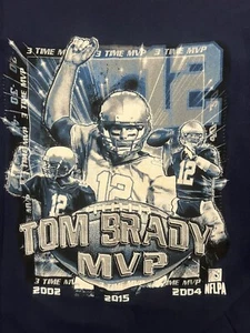 T-shirt New England Patriots 3X MVP Tom Brady #12 Delta Pro peso taglia XL - Foto 1 di 6