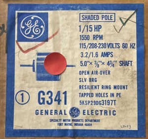 G341  5KSP29DG3197T  1/15 HP  115/208-230 VOLTS  60 HERTZ  5.0 X 3/8X 4.3/4 - Picture 1 of 1
