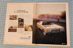 1972 Vintage 2 Page Print Ad 1973 Chrysler New Yorker The Car change idea didnt - Bild 1 von 5