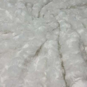 Soft Luxurious Rosebud Rose Cuddle Minky Fur by the Yard - WHITE - Picture 1 of 2