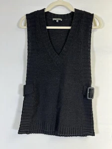 Vince VTG Y2K Womens Cashmere Alpaca Sweater Vest Black Size S Wimsigoth - Picture 1 of 12