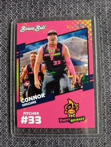 Connor Higgins Party Animals #19 Savannah Bananas 2024 Leaf Baseball Card  - Picture 1 of 2