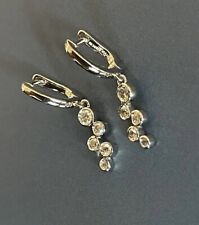 Diamond Earrings Hoops 18ct White Gold 0.40ct Bubble Drop charms Hoops huggies