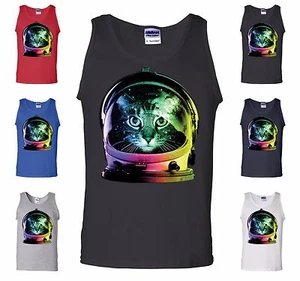 Space Cat Tank Top Neon Galaxy Kitten Austronaut süß Muskelshirt - Bild 1 von 7