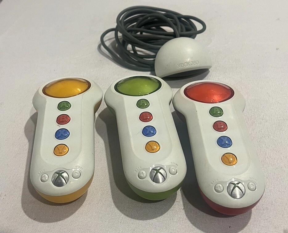 Lote de zumbadores inalámbricos remotos conjunto de 3 botones grandes y receptor IR Xbox 360 OEM Foto 1 de 1